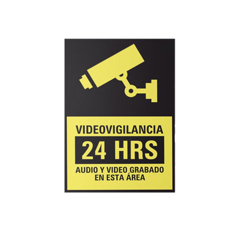 Letrero De Videovigilancia Chico En Poliestireno / Paquete Con 10