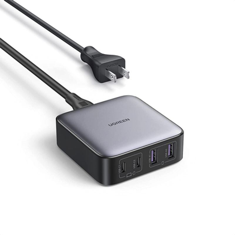 Cargador De Escritorio De 65w  4 Puertos De Carga Rápida  2 Usbc  2 Usba  Tecnologia Gan Ii Sic  Power Delivery 3.0  Quick Charg