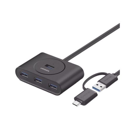 Hub Usba/c 3.0 4 En 1  Con Conector Usbc  4 Puertos Usba 3.0 (5gbps)  Cable De 25cm  Indicador Led  Ideal Para Transferencia De 