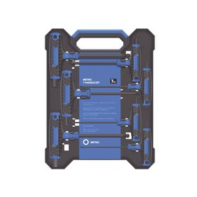 juego de 7 llaves hexagonales  allen   milimétricas con cabeza redonda y mango t  