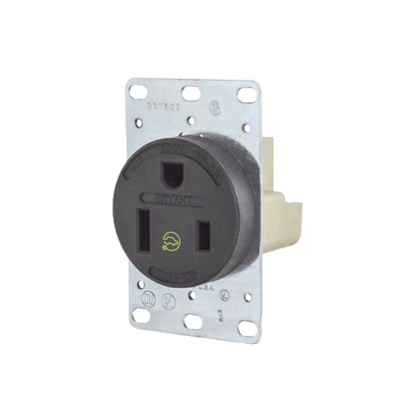 Receptáculo Individual De 50 A 250 V / 2 Polos 3 Hilos/ Nema 6 50 R / Color Negro/ Grado Industrialcomercial. Receptáculo Individual De 50 A 250 V / 2 Polos 3 Hilos/ Nema 6 50 R / Color Negro/ Grado Industrialcomercial.