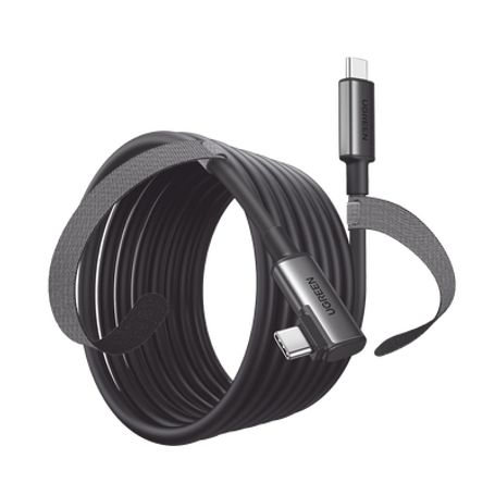 cable de enlace ugreen usbc a usbc de ángulo recto de 5 m negro