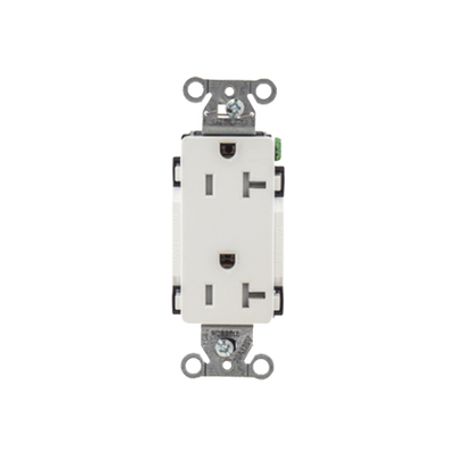 contacto duplex decorador 20 a 125v   resistente a manipulaciones  2 polos 3 hilos nema 520 r  color blanco  grado industrial23