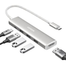 hub usbc docking revodok 5 en 1  hdmi 20 4k30hz  3 usba 30 5gbps  usbc pd carga 100w  chip de última generación  cable de nylon