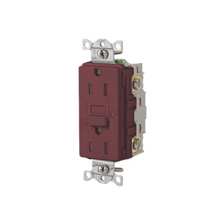 Contacto De Autoverificación Gfci Con Interruptor De Falla A Tierra De 15 A 125 V 2 Polos/ Color Rojo / Nema 515r / Grado Indust Contacto De Autoverificación Gfci Con Interruptor De Falla A Tierra De 15 A 125 V 2 Polos/ Color Rojo / Nema 515r / Grado Indust