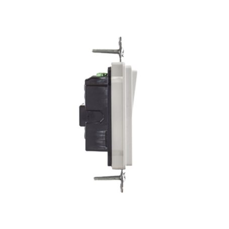 Interruptor Decorador De 20 A 120277 V Ca/ Unipolar / Cableado Lateral Y Posterior / Color Blanco.
