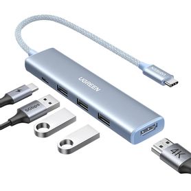 hub usbc docking revodok 5 en 1  hdmi 20 4k30hz  3 usba 30 5gbps  usbc pd carga 100w  chip de última generación  cable de nylon