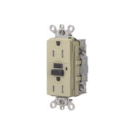contacto de autoverificación gfci de 15 a 125 v 2 polos resistente a manipulaciones y intemperie color marfil nema 515r gra