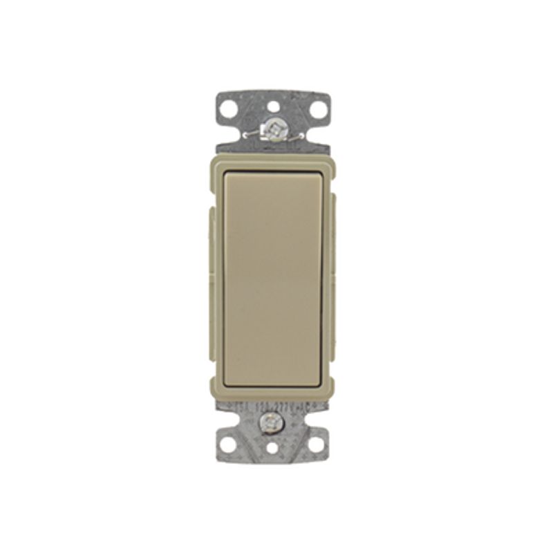 Interruptor Unipolar Residencial 15 A 120277 V / Cableado Lateral Y Trasero / Color Marfil.