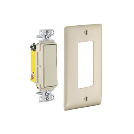 Interruptor Unipolar Residencial 15 A 120277 V / Cableado Lateral Y Trasero / Color Marfil.