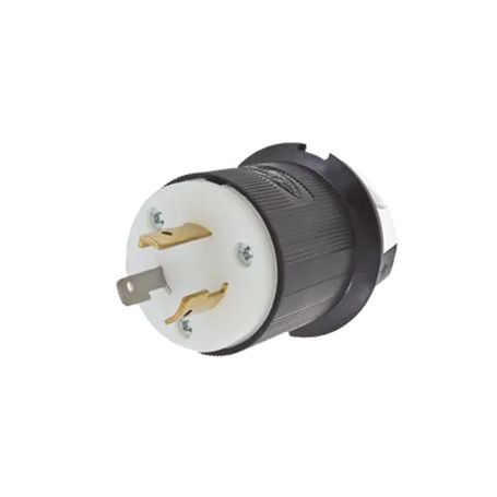 clavija industrial con bloqueo de media vuelta  20 a 125 v ca  2 polos 3 hilos  color blanco y negro  nema l520p213856