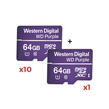 kit 10  1  10 piezas de memoria microsd de 64gb purple  una pieza de regalo especializada para videovigilancia 10 veces mayor d