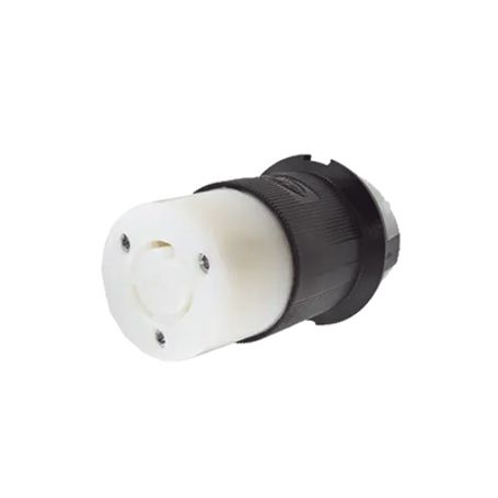 Conector Industrial Con Bloqueo De Media Vuelta / 20 A 125 V Ca / 2 Polos 3 Hilos / Nema L520r / Color Blanco Y Negro.