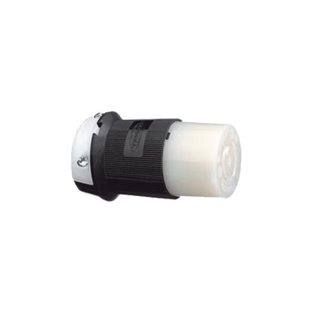 Conector Industrial Con Bloqueo De Media Vuelta / 20 A 125 V Ca / 2 Polos 3 Hilos / Nema L520r / Color Blanco Y Negro.
