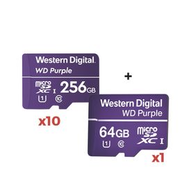 kit 10  1  10 piezas de memoria microsd de 256gb purple  una pieza de regalo 64gb 10 veces mayor duración 3 anos de garantia