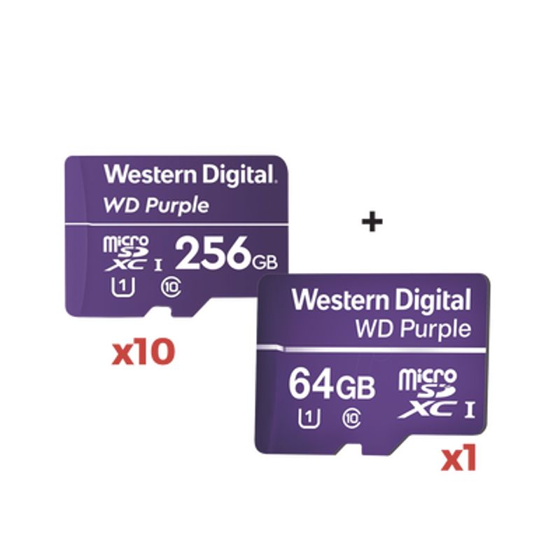 Kit 10  1  10 Piezas De Memoria Microsd De 256gb Purple  Una Pieza De Regalo 64gb 10 Veces Mayor Duración 3 Anos De Garantia