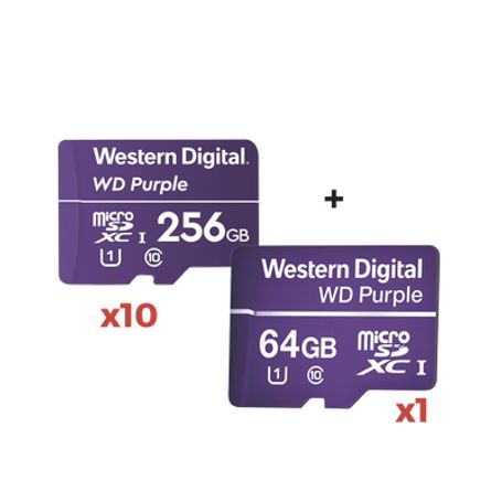 kit 10  1  10 piezas de memoria microsd de 256gb purple  una pieza de regalo 64gb 10 veces mayor duración 3 anos de garantia