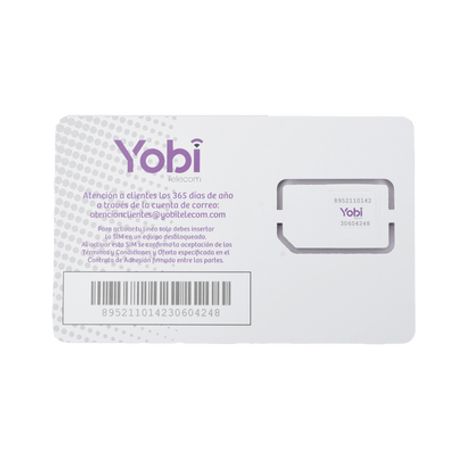 Sim Yobi Para Dispositivos Móviles 3g/4g 1gb Mensual Por 1 Ano De Servicio (solo Datos)