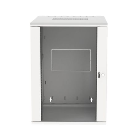 Gabinete Panzone De Montaje En Pared De 19in Puerta Con Ventana De Seguridad 18 Ur 762mm De Profundidad Color Blanco