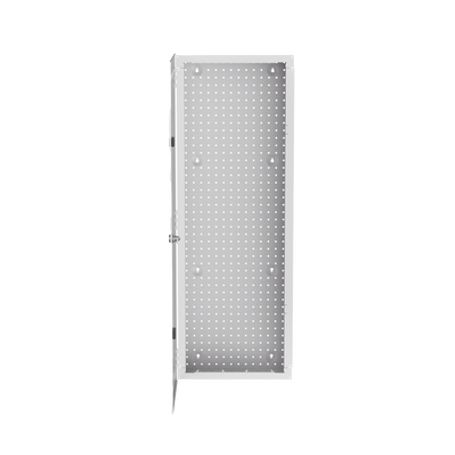 gabinete multipropósito de montaje en pared de 42 in de altura con puerta reversible fabricado en acero color blanco 232310