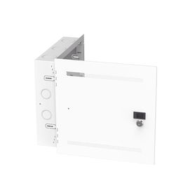 gabinete multipropósito de montaje en pared de 14 in de altura con puerta reversible fabricado en acero color blanco232309