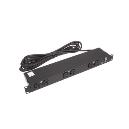 pdu básico de montaje en rack con 6 salidas frontales nema 515r  enchufe de entrada nema 515p de 19in 1ur 15 amp 120 vca 