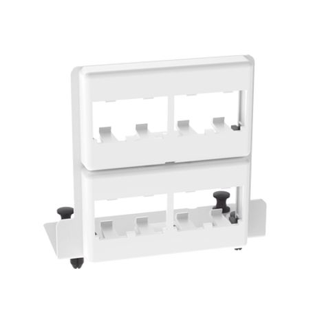 patch panel de 8 puertos minicom para uso con gabinetes multipropósito de instalación a presión color blanco232317