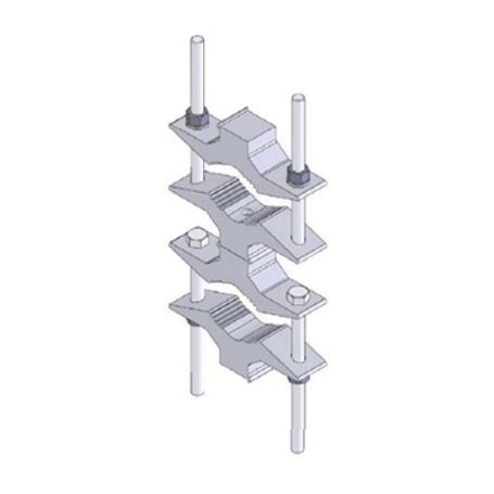 Juego Sencillo En Aluminio De Abrazadera Dual Para Mástiles De 7.31 A 11.43 Cm. De Diámetro (req. 2 X Antena).