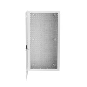 gabinete multipropósito de montaje en pared de 28 in de altura con puerta reversible fabricado en acero color blanco 230865