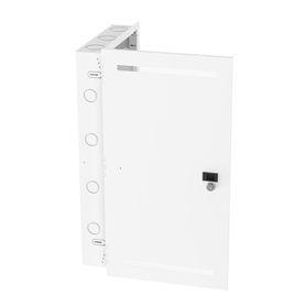 gabinete multipropósito de montaje en pared de 28 in de altura con puerta reversible fabricado en acero color blanco 230865