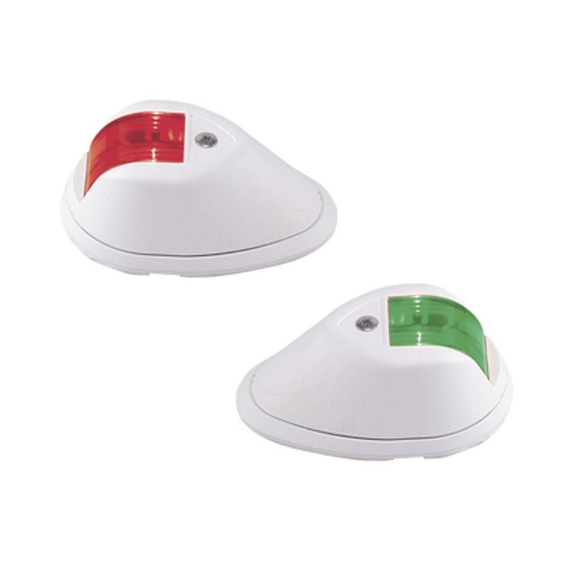 Set De Luces De Navegación Verticales Rojo / Verde Con Carcasa En Color Blanco Para Embarcaciones A Motor De Menos De 20 Metros