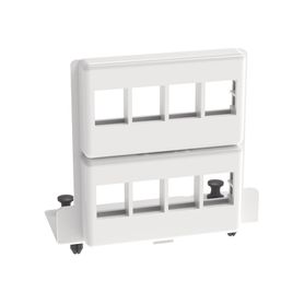 patch panel de 8 puertos keystone para uso con gabinetes multipropósito de instalación a presión color blanco