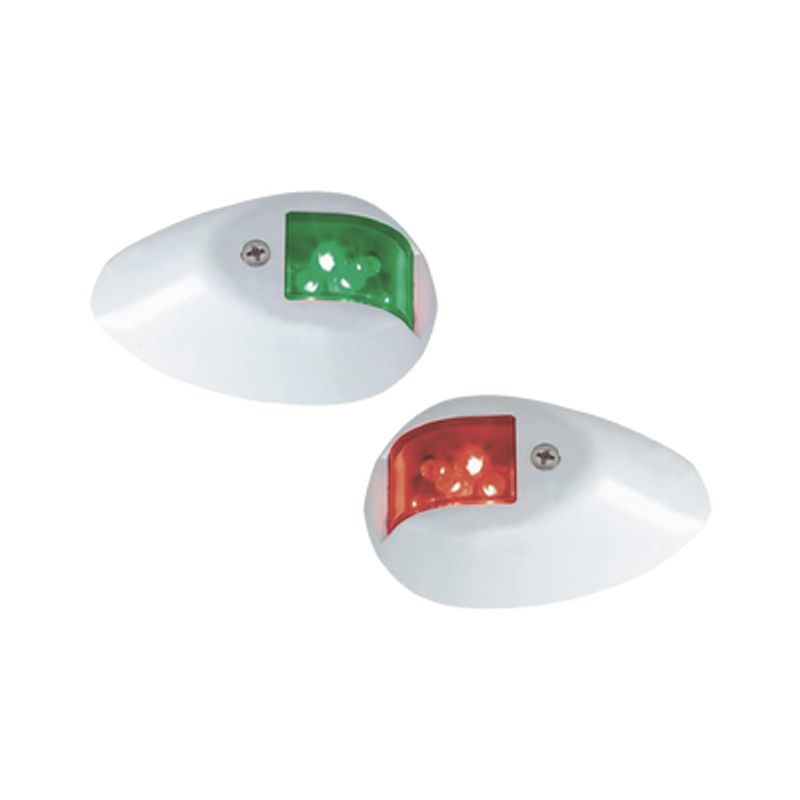 Set De Luces De Navegación Verticales Rojo / Verde Con Carcasa En Color Blanco Para Embarcaciones A Motor De Menos De 20 Metros