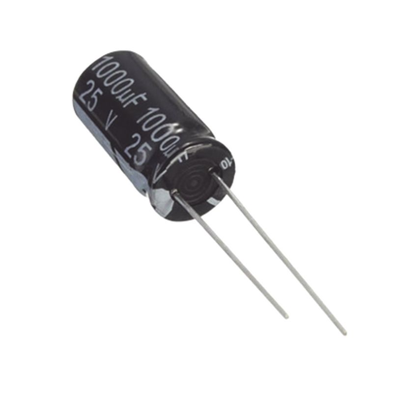 Capacitor Electrolitico De Aluminio Radial De 1000 Μfd. 25 Vcc 105 °c 10 X 20 Mm.