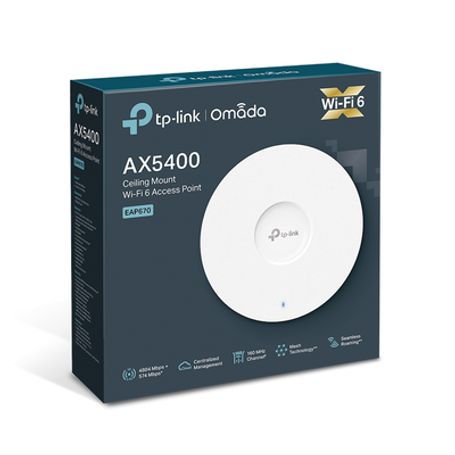 Punto De Acceso Omada / Wifi 6 Ax5400 Mumimo 4x4 /  Mesh Omada / Alta Densidad De Usuarios / Configuración Por Controlador O Sta