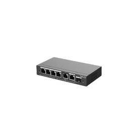 switch administrable con 4 puertos gigabit poe 2 uplink gigabit y 1 uplink gigabit para fibra sfp en combo gestión gratuita des