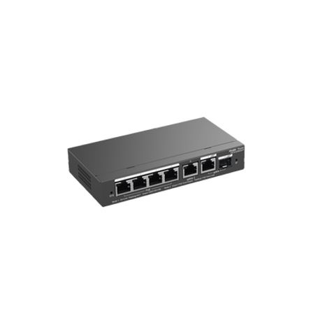 Switch Administrable Con 4 Puertos Gigabit Poe 2 Uplink Gigabit Y 1 Uplink Gigabit Para Fibra Sfp En Combo Gestión Gratuita Desd