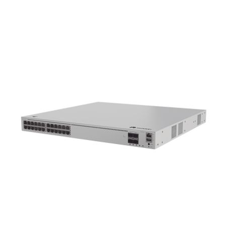 switch de distribucióncore gigabit administrable poe capa 3  24 puertos 100025gbps poe  4 puertos 10ge sfp uplink  erps  rutas 