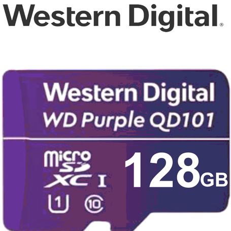 Western Wdd128g1p0c Memoria De 128gb Micro Sdxc/ Linea Purple/ Clase 10 U1/ Lectura 50mb/ Escritura 40mb/ Especializada Para Vid