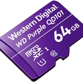 western wdd064g1p0c memoria de 64gb micro sdxc linea purple clase 10 u1 lectura 50mb escritura 40mb especializada para videovig
