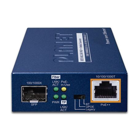 Convertidor De Medios 100/1000basex Sfp A 10/100/1000baset 802.3bt Poe (60 Watts)