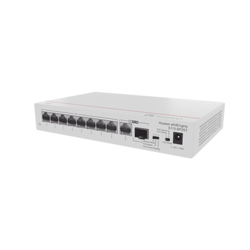 Switch Gigabit No Administrable Poe / 8 Puertos 10/100/1000 Mbps (poe) / 2 Puertos Sfp Uplink / 124w