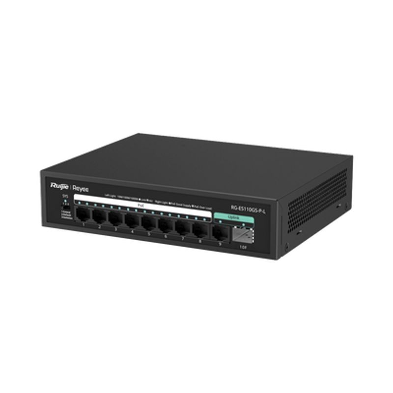 Switch Poe No Administrable Con 10 Puertos 10/100/1000 Mbps Monitorearle En La Nube