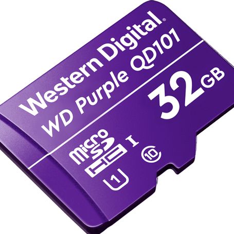 Western Wdd032g1p0c Memoria De 32gb Micro Sdhc/ Linea Purple/ Clase 10 U1/ Lectura 50mb/ Escritura 40mb/ Especializada Para Vide