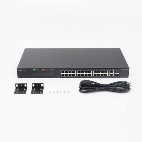 Switch Poe No Administrable De 2 Puertos Gigabit Y 24 Puertos 10/100 Mbps Monitoreable En La Nube