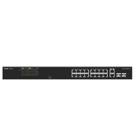 Switch Poe No Administrable Ideal Para Cctv 16 Puertos 10/100 2 Uplinks Gigabit Y 2 Sfp Carcasa Metálica