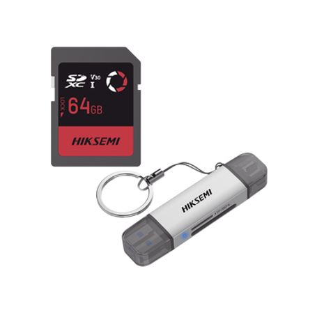 Kit De Memoria Sd De 64g Para Drones Y Cámaras De Acción Con Lector De Tarjetas De Regalo
