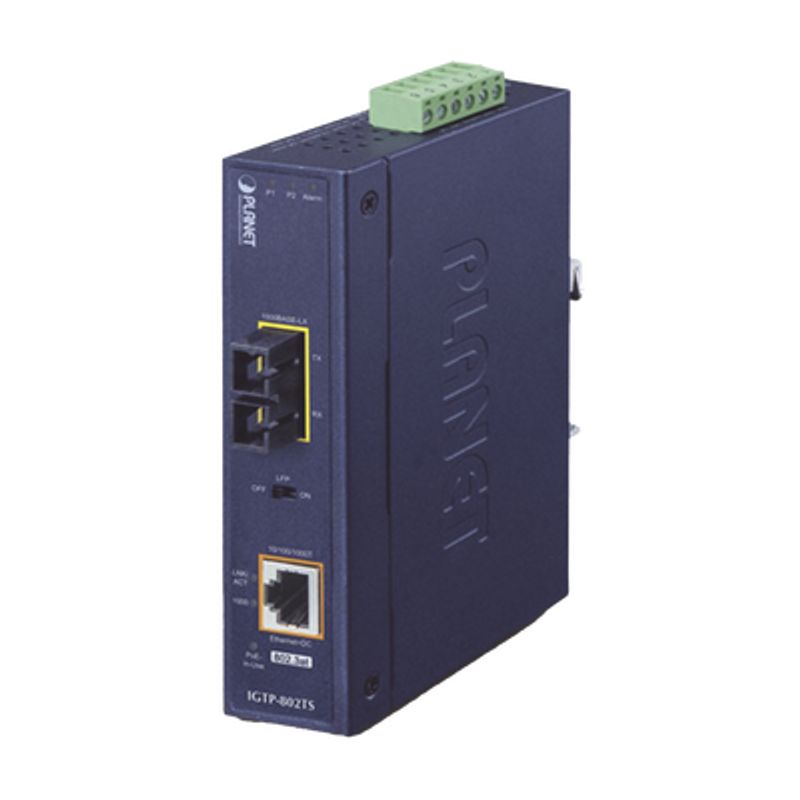 Convertidor De Medios Industrial Poe 1000baselx A 10/100/1000baset 802.3at (scsm) 20 Km