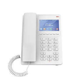 teléfono ip wifi hotelero con pantalla lcd a color 2 lineas sip con 2 cuentas codec opus ipv4ipv6 color blanco con gestión en l