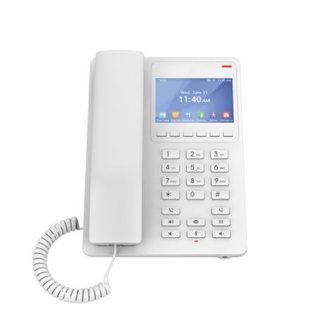 Teléfono Ip Wifi Hotelero Con Pantalla Lcd A Color 2 Lineas Sip Con 2 Cuentas Codec Opus Ipv4/ipv6 Color Blanco Con Gestión En L